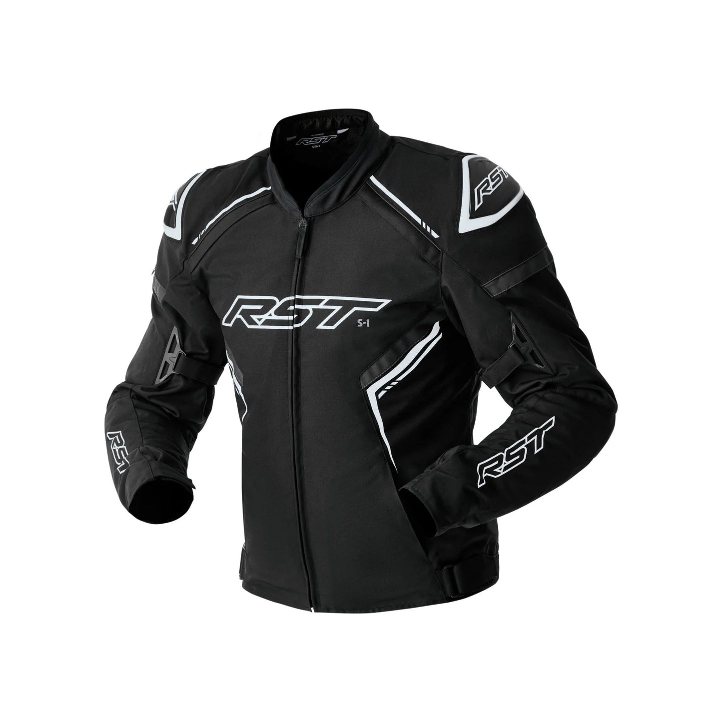 RST S1 D3O TEXTILE JACKET BLACK/WHITE