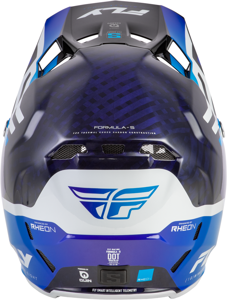 FLY RACING FORMULA S CARBON BYTE HELMET BLUE CARBON/BLUE/WHITE
