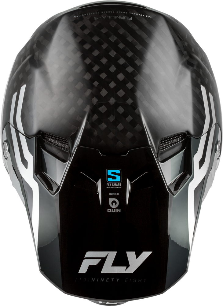 FLY RACING FORMULA S CARBON BYTE HELMET BLACK CARBON/GREY/SILVER