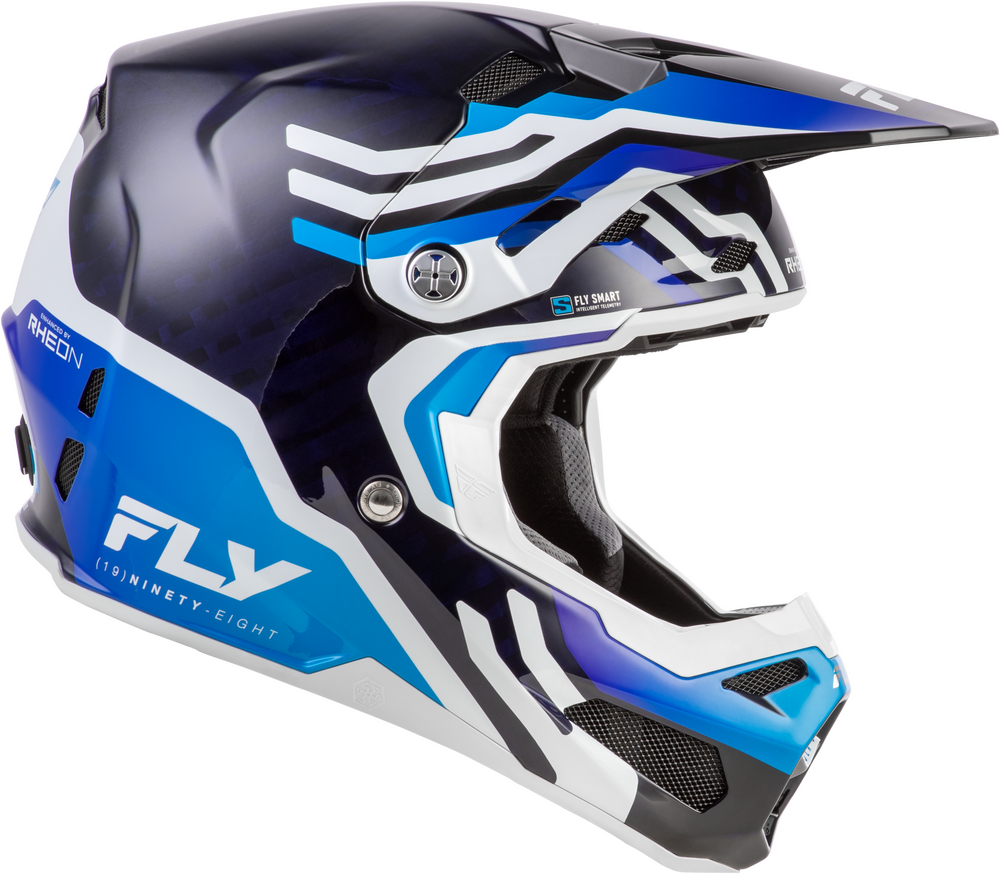 FLY RACING FORMULA S CARBON BYTE HELMET BLUE CARBON/BLUE/WHITE