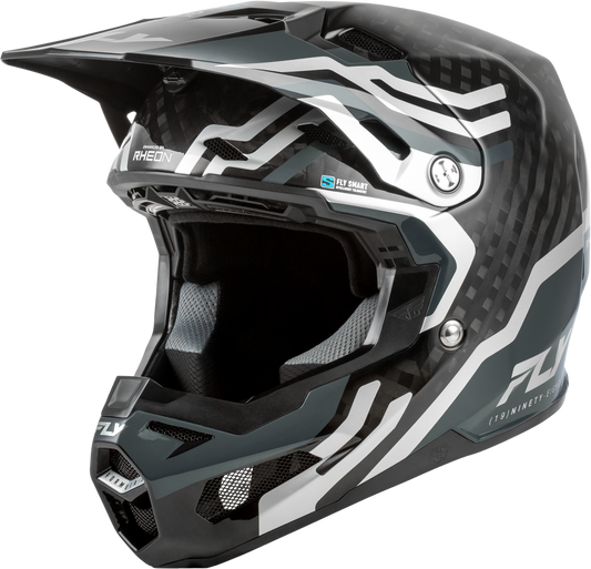 FLY RACING FORMULA S CARBON BYTE HELMET BLACK CARBON/GREY/SILVER