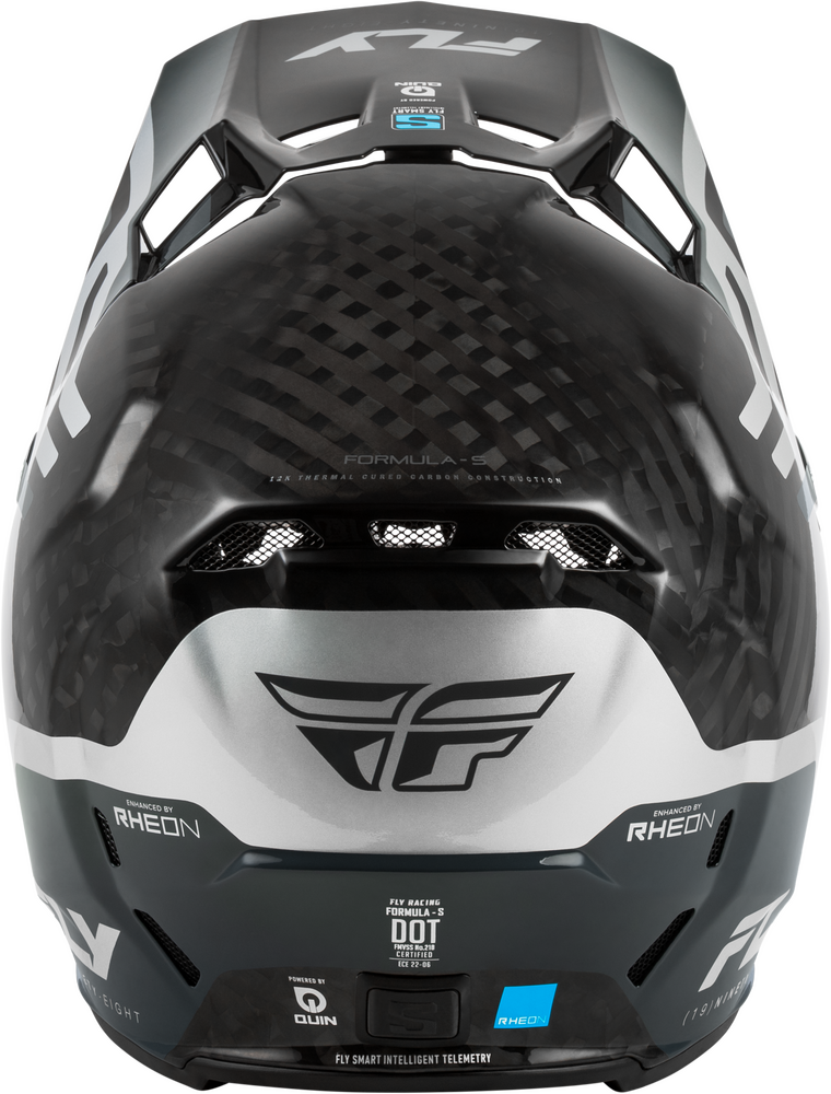 FLY RACING FORMULA S CARBON BYTE HELMET BLACK CARBON/GREY/SILVER