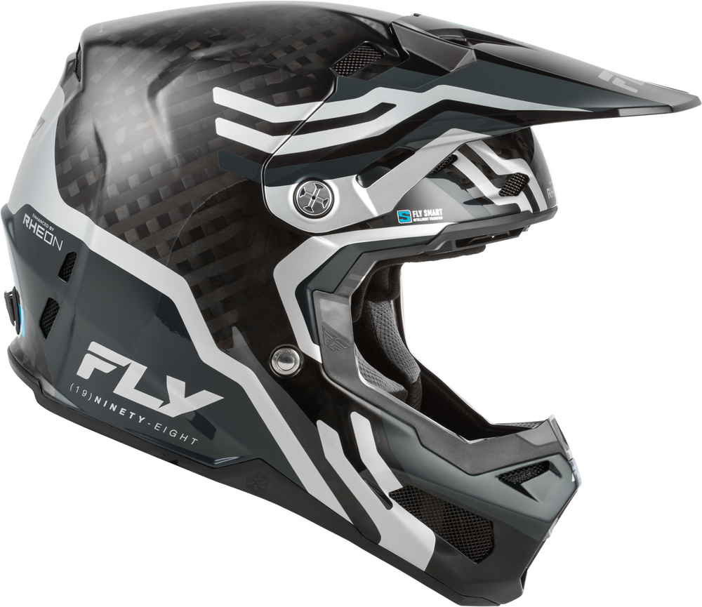 FLY RACING FORMULA S CARBON BYTE HELMET BLACK CARBON/GREY/SILVER