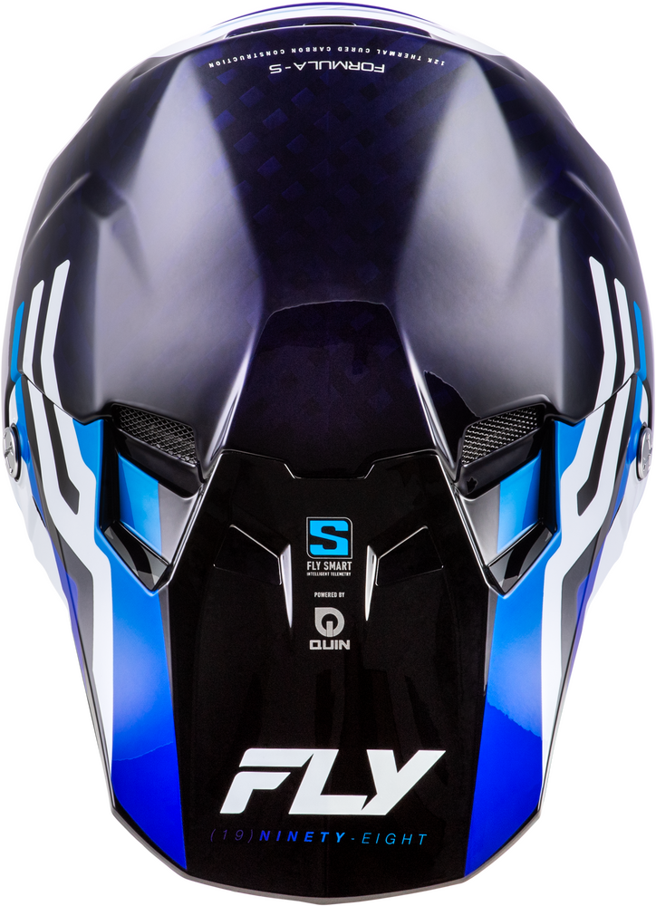 FLY RACING FORMULA S CARBON BYTE HELMET BLUE CARBON/BLUE/WHITE