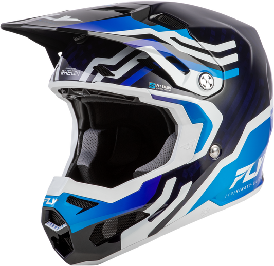 FLY RACING FORMULA S CARBON BYTE HELMET BLUE CARBON/BLUE/WHITE