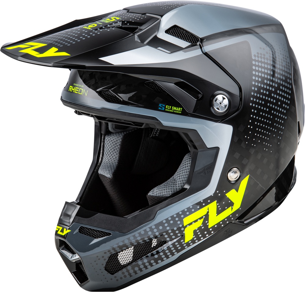 FLY RACING FORMULA S CARBON PROTOCOL HLMT BLACK CARBON/GREY/HI-VIS