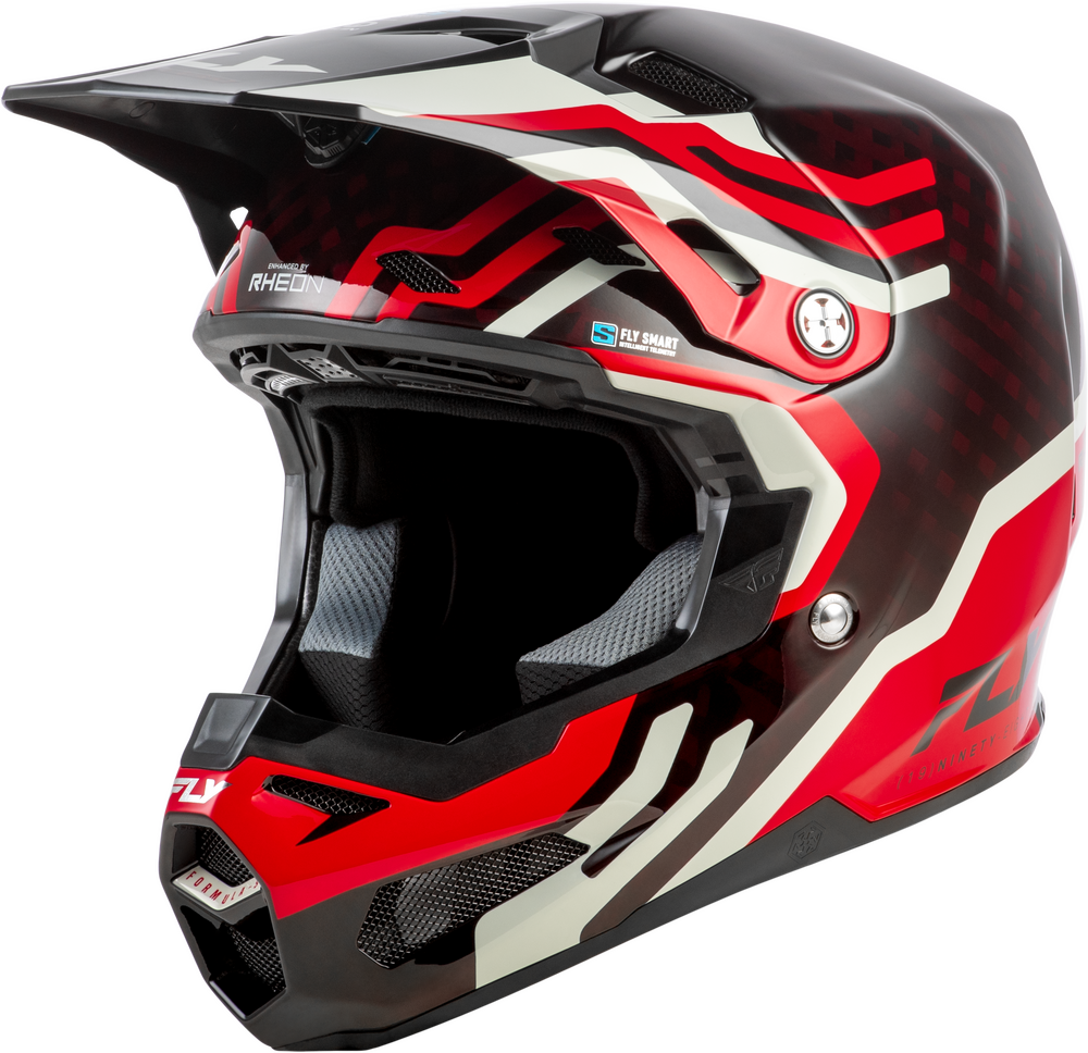 FLY RACING FORMULA S CARBON BYTE HELMET RED CARBON/RED/GREY